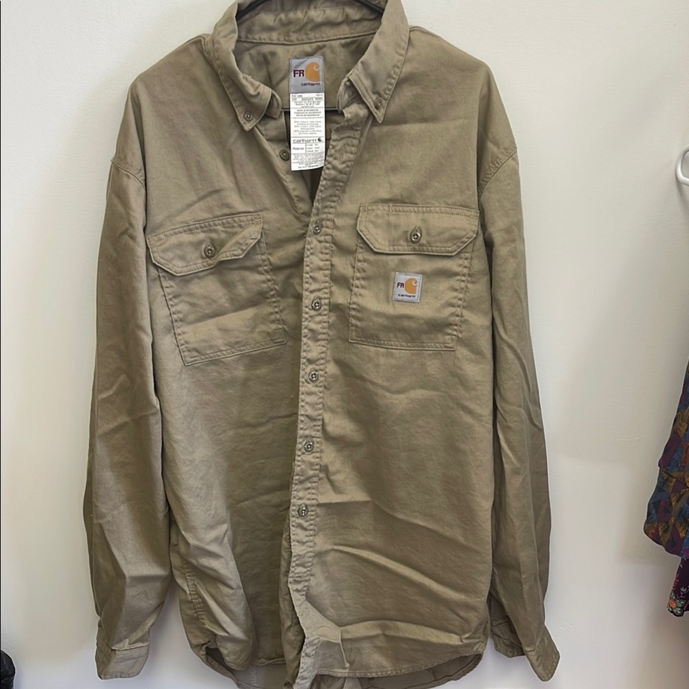 Carhartt FR Tan Button-Up Shirt
